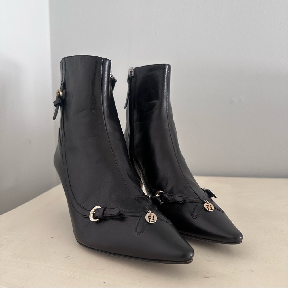 Vintage Fendi Black Booties - sz 38